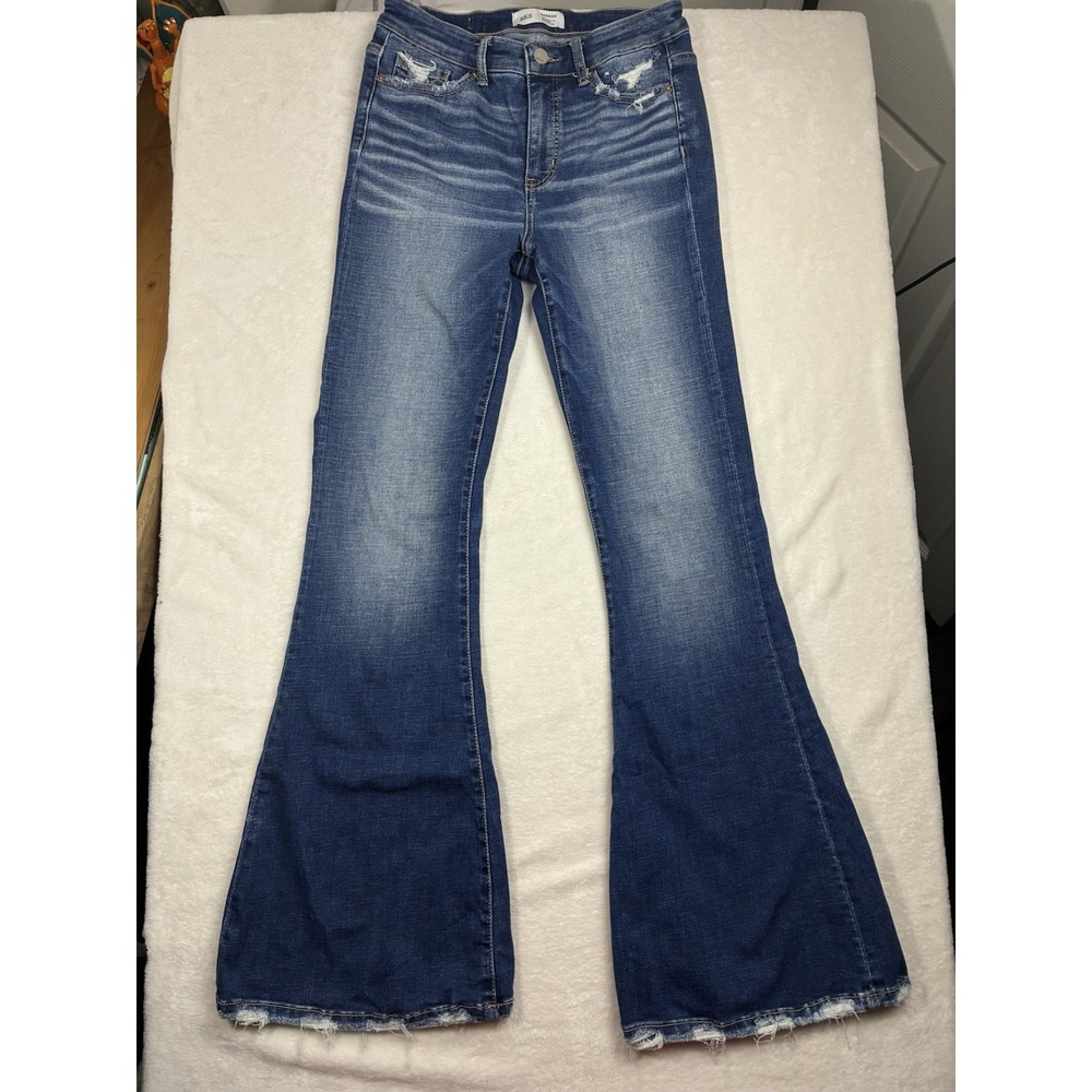 BKE Parker Jeans Women's 27x33.5 Blue High Rise Flare Stretch Denim